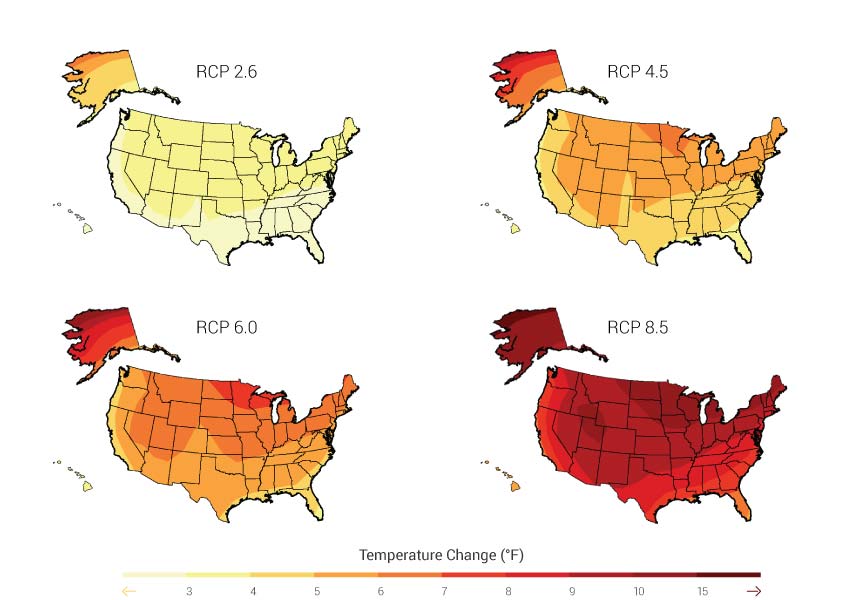 Newer Simulations for Projected Temperature (CMIP5 models)