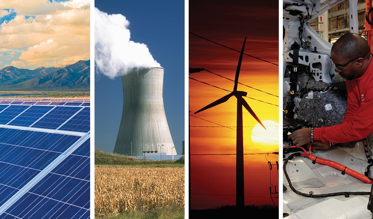 solar, nuclear, wind and efficient cars